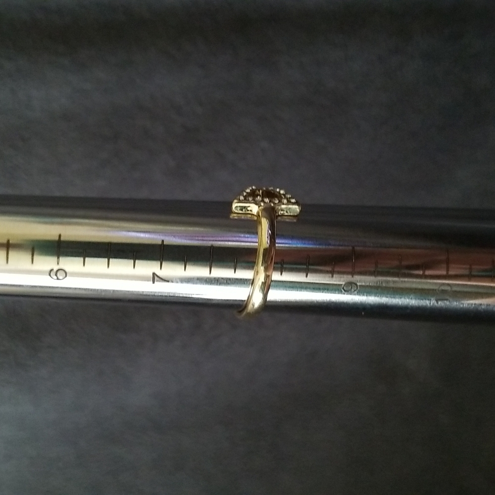 Gold Rhinestone Triangle Adjustable Ring - Picture 6 of 6